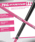 Close-up of pink ultra-light graphite shafts for Left Handed Women Golf Clubs Set 7 Piece Complete Deluxe Kit with Driver Hybrid