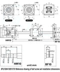 Super Cool SFU1204 Ballscrew Kit With 300mm Rod Dia 12mm Pitch 4mm C7 Grade Plus Single Ball Nut And BF10 HM10 DSG12H Coupler For CNC Build installation drawing