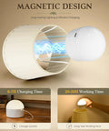 Hassle Free Battery Operated Wall Sconces Set Of Two Matte Gold Rechargeable Cordless Indoor And Outdoor Lighting Fixtures For Modern Home Decor Super Easy Install Warm Glow Lamp Pair showing magnetic charging design.