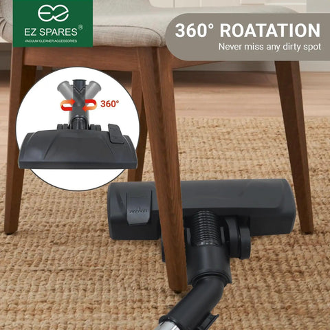 Universal Vacuum Floor Brush Head Fits 32 And 35 Mm Attachments for Hard Floors and Carpet under chair with swivel and wheels