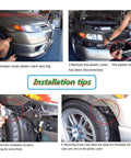 Installation steps for Pack Of 2 Quick Release Latch Lock Clips Push Button Bonnet Kit, showing removal of plastic cover.