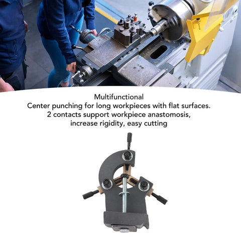 Pro Heavy Duty Rock Solid Lathe Steady Rest Wood Turning Support Mini Lathe Stabilizer with multifunctional center punch feature.