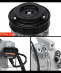 Heavy Duty AC Compressor With Clutch For Hyundai Tucson And Kia Sportage Oil Prefilled Six Groove Pulley close-up details