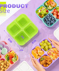 4 Pack Snack Containers And Bento Box For Meal Prep Reusable BPA Free Wheat Straw Food Storage With 4 Compartments Stackable