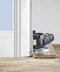 Ultra-Saw 4 Inch Wood Flush Cut Wheel for Baseboards and Trim cutting wood, showing dome-shaped design, for precise 3/4 inch flush cuts