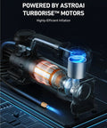 Heavy Duty 12V Air Compressor Portable Tire Pump Dropping A Solid 120 Psi Blast With Built In Led Lantern And Alligator Clamps Trail Ready For Trucks Suvs And Rv Built Like A Tank To Swallow 33 Inch Tires detailed view of Turborise motor and inflation hose.