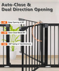 Wide Fit Baby Gate For Stairs And Doorways Auto Close Fits 29.93 To 46 Inch Openings 30 Inch Tall with dual direction opening