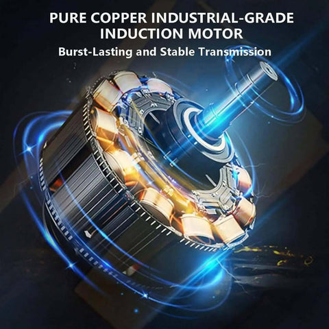 Built To Last 4 Head Concrete Angle Grinder With Long Extension Rod And Six Speed Settings For Effortlessly Resurfacing Stone And Warehouse Floors With Diamond Cup Pads featuring pure copper induction motor