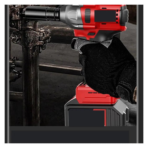 Cordless Brushless Impact Wrench High Torque Electric Power Tool For Scaffold Woodworking And Car Repair, Lightweight And Versatile For Truck And RV Maintenance With Extended Battery Life And Effortless Performance in use on metal scaffolding.