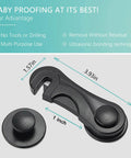 10 Pack Child Safety Cabinet Locks For Drawers, Fridge, Oven, Toilet Seat, And More, Simple Install Baby Proofing Latches, Black
