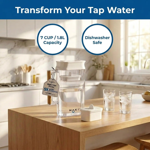 Long Lasting Water Filter Pitcher That Delivers 150 Gallons Ultra Fast Filtration And Purification Kicks Chlorine And Metals scene