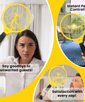 Person using Electric Fly Swatter Racket With 3000V Mesh, Ultra Lightweight 2AA Battery Powered Bug Zapper