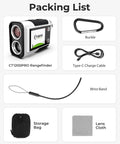 Game Changing Golf Range Finder With 2.4 Inch Color Touchscreen And Slope Detection Reads Up To 1312 Yards Fast Target Lock Easy Mode Switching Built For Sharper Shots And Lower Scores On The Course. Pack with case, cable, wrist band, carabiner, cloth