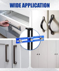 Aluminum Cabinet Hardware Jig With 4mm Drill Guide used on cabinets with handles and knobs in various applications.