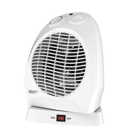 Portable Space Heater with Oscillating Fan and No-Fuss Cooling Mode, 750 to 1500-Watt, Adjustable Thermostat, White