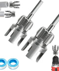 All In One PVC Pipe Threader Kit With Internal And External Dies For One Half And Three Quarter Inch Pipes shown with tape and drill
