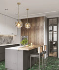 Modern Brass Chandelier With Adjustable Height Hanging Lights And 4mm Clear Glass Shade Pendant Lighting For Kitchen Island Porch And Cafe