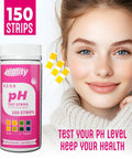 PH Test Strips For Home Use, 150 Count, Range 4.5 To 9, Urine And Saliva Monitoring, Litmus Paper For Wellness bottle with woman smiling