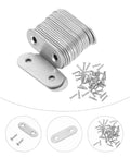 Stainless Steel Flat Straight Bracket Set For Furniture And Cabinets Heavy Duty Corner Brace Plates 22 Pack Mending Plates For Shelves