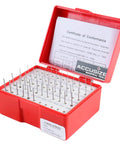 50 Piece Steel Plug Pin Gauge Set 0.011 to 0.060 Inches Class ZZ P0 Plus Pro Grade Kit With Centerless Lapped Finish 60 to 62 Rc Hardness 2 Inch Overall Length Electro Etched Size in red case