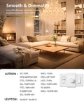 Modern living room with dimmable LED candelabra bulbs installed in chandelier, demonstrating soft white lighting atmosphere