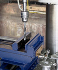 Heavy Duty Cast Iron Drill Press Vise Featuring Six Inch Max Jaw Opening And Slick Two Way Xy Sliding Base during woodworking project.