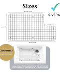 Diagram showing dimensions of the One Piece Sink Rack Protector For Kohler And Whitehaven Sinks with labeled measurements.