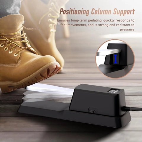 Universal Sustain Pedal For Digital Piano And Keyboard, Chrome Plated Metal Foot Damper shown with anti-slip rubber base