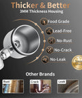 Stainless Steel Faucet Water Filter, NSF ANSI 42 And 53 Certified, displaying thicker 3mm housing and durability features.