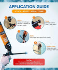 Instruction guide for Pro Spray Foam Gun With PTFE Coated Chamber And Adjustable Flow Dial for effective application.