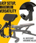 Curl Machine Attachment For Your Workbench With 200 Lb Capacity Plate Loaded Bicep Builder Station shown with bench.
