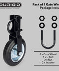 Heavy Duty Farm Gate Wheel For Metal Tube Gates 6 Inch Wheel Fits 1-5/8 To 2 Inch OD Beats Gate Dragging Weatherproof Design For Outdoor Use Black 1 Pc