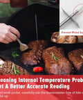 RTD Temperature Probe Replacement For Pellet Grills in use with BBQ ribs