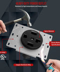 Three Pole Four Wire NEMA 14 30R Dryer Outlet 30 Amp 125 250 Volt Receptacle For Indoor Outdoor Use UL Listed