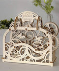 Self-Propelled 3D Theater Model Kit With Plywood Pieces Without Glue, A Hands-On Mechanical Theater Build For Adults, Great Gift Idea For Craft Lovers, Watch The Stage Come Alive As You Assemble This Moving Wooden Show; assembled plywood theater model with gears