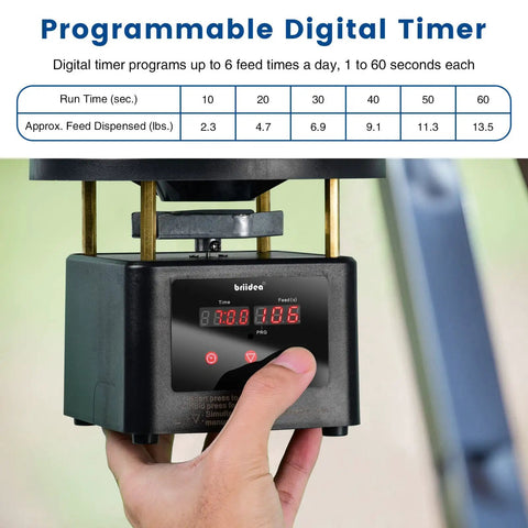 Automate Outdoor Feeding With This Smart Deer Feeder Timer Kit. Features A Programmable Digital Controller For Up To Six Daily Feedings. Includes Durable Metal Spin Plate And Adjustable Mount. Easy Setup, Reliable Performance, And Consistent Dispensing
