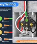 Wiring diagram for Heavy Duty 14-50R Outlet 120 240 Volt 50A Four-Prong Receptacle For RVs EVs Dryers UL Listed