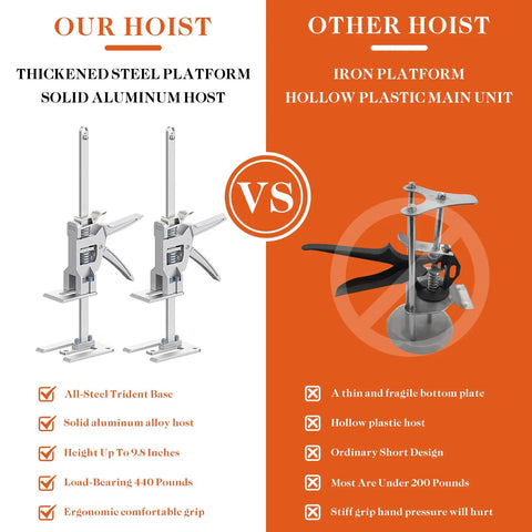 YIEMIZDK labor-saving arm jack two-piece set in silver metal with vertical posts and levers; two units shown