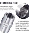 2 Pack Stainless Steel 304 Half Inch Female NPT Pipe Hose Connector Adapters, 1/2" threaded fitting
