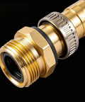 Heavy Duty 6 Piece Garden Hose Repair Kit With Brass And Aluminum Fittings For 5/8 Inch And 3/4 Inch Hoses Fix Drips And Leaks Fast Without Calling Pros For Your Outdoor Yard Irrigation System brass hose fitting with clamp and gasket