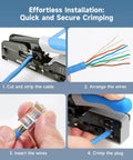 Step-by-step guide to using Cat6 RJ45 Modular Plugs With 50 Micron Gold Plating, 100 Pack Ethernet Connector Ends For Solid Or Stranded UTP Cable