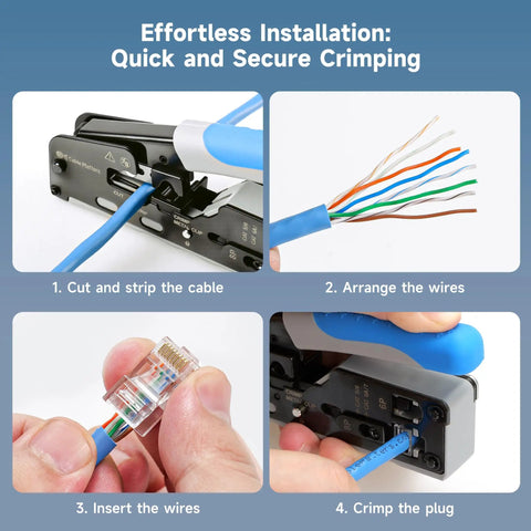 Step-by-step guide to using Cat6 RJ45 Modular Plugs With 50 Micron Gold Plating, 100 Pack Ethernet Connector Ends For Solid Or Stranded UTP Cable
