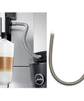 Premium Stainless Steel Milk Tube Upgrade For Jura Coffee Makers, 9-inch hose with precision connectors for smooth frothing.