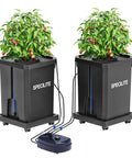 Deep Water Culture Hydroponics Grow System with Top Drip Kit for Home Growers, 7 Gallon Dual Buckets on Wheels, Includes Air Pump