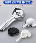 Slick Chrome Metal Lever Handle Kit For Delta 17 Shower Valve Swap Dual Function Faucet Control parts including handle assembly.