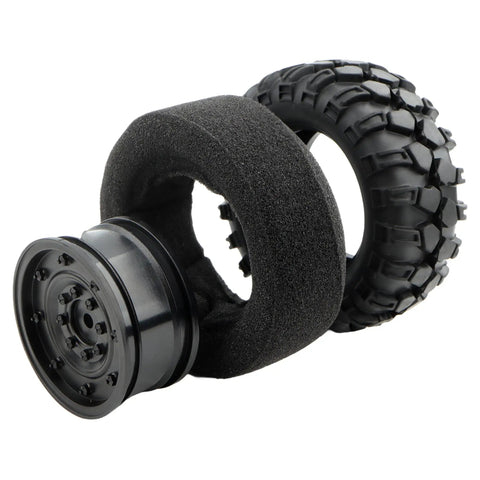 Four Piece RC Rubber Tire Set for 1/12 Scale Crawler Cars H12P H12Y H12Y+ MN-82 MN-128 MN82S Replacement Spare Parts