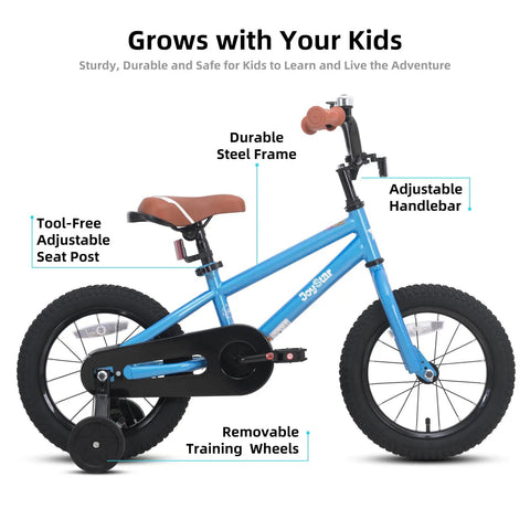 12 Inch Kids Bike With Training Wheels For Toddlers Ages 2 3 4 Boys Girls BMX Style Blue Learning Ride On Bicycle Gift For Birthday
