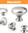 Satin Nickel Cabinet Knobs 20 Pack Single Hole Mushroom Style Round Hardware showing close-up views of brushed finish and details