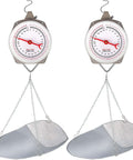 Two Pack 110 Lb Large Display Hanging Scales With Scoops And Chains For Produce Kitchen Dial Weight Scales For Shopping Travel And Food Weighing Great For Home Business Markets And Farms