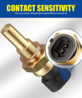 Sodcay car engine temperature sensor with plug, gold metal body, Delphi OEM-compatible ECT sensor, 1-pack